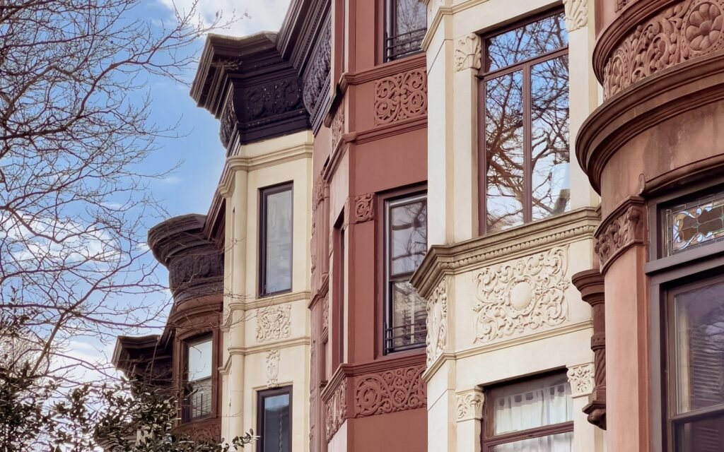 Brownstone facades in Brooklyn