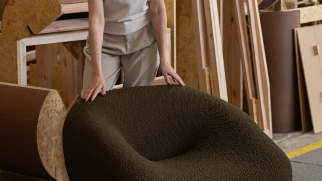 Rolls of upholstery fabric in a to-the-trade showroom, like those inside the D&D Building at 979 Third Avenue