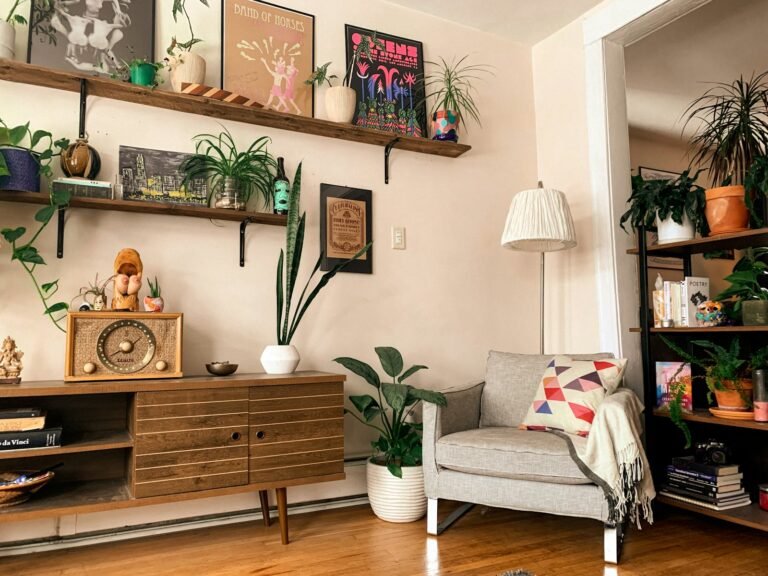 Vertical shelving and storage in a small apartment